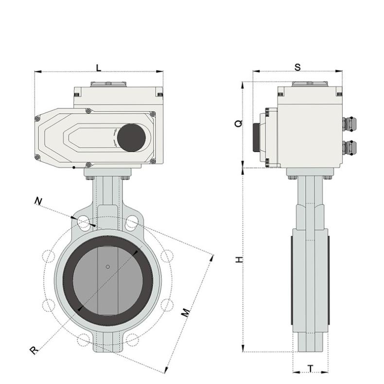 DN150电动衬胶蝶阀